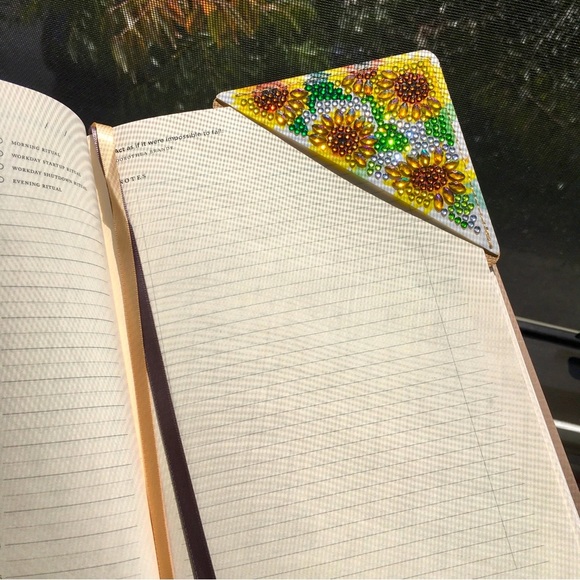 Diamond Art SUNFLOWERS 04 Corner Bookmark, Colorful, Sparkly, Bling - Picture 3 of 17